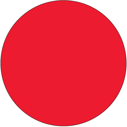 2" Circles - Fluorescent Red Removable Labels