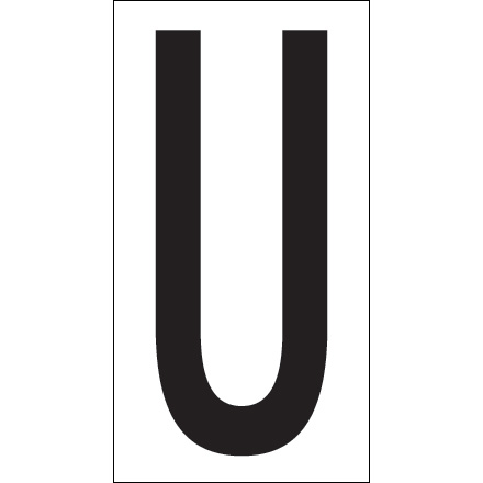 3 <span class='fraction'>1/2</span>" "U" Vinyl Warehouse Letter Labels