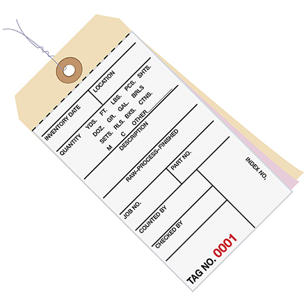 Inventory Tags 3 Part Carbonless # 8 - Pre-Wired